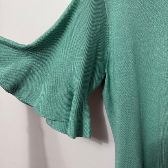 NWT Joseph A. Women’s Size M Medium Ruffle Short Sleeve Knit Sweater Crew Neck - Picture 5 of 12